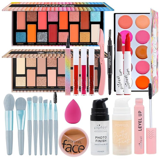 Makeup Kit for Women Full Kit, All-in-one Makeup Gift Set, Include Makeup Brush Set, Eyeshadow Palette, Lip Gloss Set, Lipstick, Foundation, Concealer, Mascara, Eyebrow Pencil-VivaGrace Women