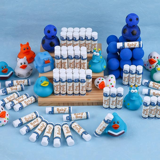 DMSKY 60 Pcs Baby Shower Favors, Lip Balms Bulk Gift for Guests, Boys Girls Games Neutral Gender Reveal Favors, Baby Shower Birthday Party Supplies Basket Gift Stuffers-VivaGrace Women