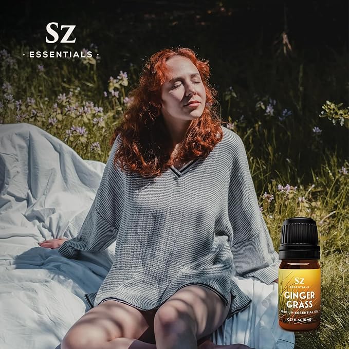 – Ginger Grass Essential Oil – 100% Pure & Undiluted (Cymbopogon martinii VAR. Sofia)– Fresh Citrusy Earthy Aroma – Aromatherapy, Perfumery, Skin Care – Therapeutic Grade - 1/6 oz. 5 mL-VivaGrace Women