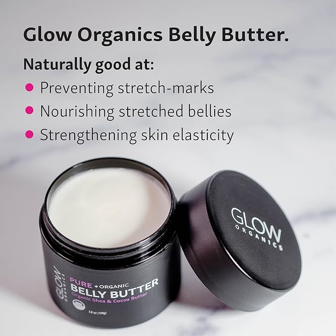 Belly Butter for Pregnancy, 100% Organic Stretch Mark Cream, Maternity Skincare for Itchy Skin & Scars, Safe Daily Ritual for Moms, 3.8oz-VivaGrace Women