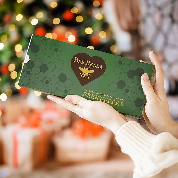 Bee Bella Lip Balm Variety Pack Gift Set, Cherry, Pomegranate Mango, Vanilla Bean, Peppermint, & Lavender Vanilla, 5 Pack - Hydrating, Moisturizing, Natural, Organic Beeswax, Vitamin E, Made in USA-VivaGrace Women
