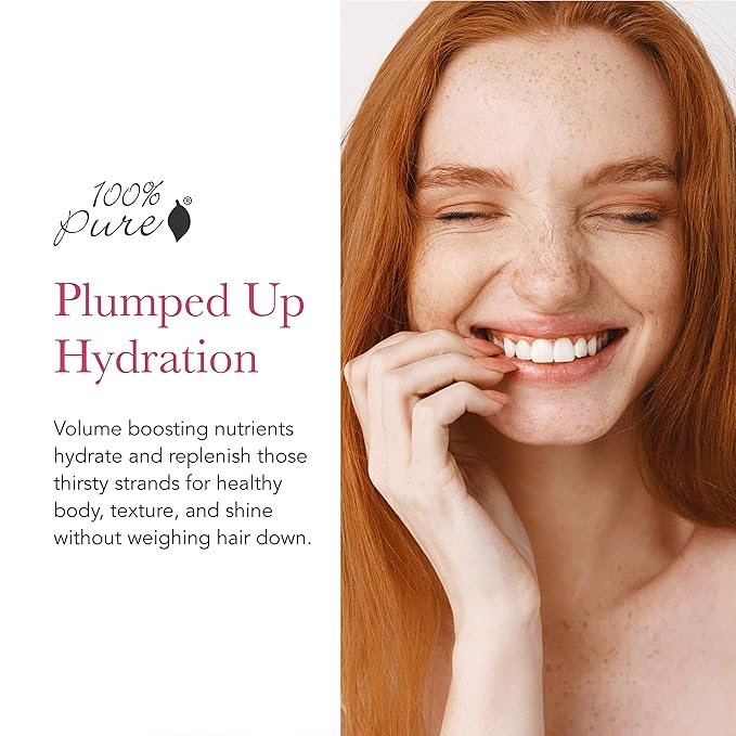 100% PURE Kelp & Mint Volumizing Shampoo Purifying Hydration & Deep Detox - Botanical Body Boost for Dry, Damaged Thinning Hair, Promotes Healthy Growth for Women & Men - Sulfate Free - 8 Fl Oz-VivaGrace Women