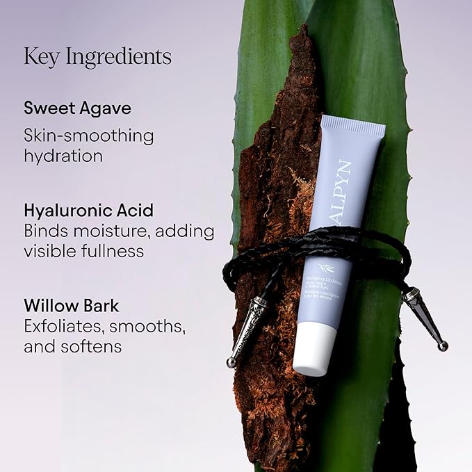 ALPYN Willow & Sweet Agave Plumping Lip Mask with Hyaluronic Acid, 0.5 oz-VivaGrace Women