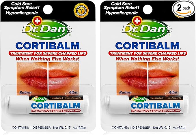 Dr. Dan's Cortibalm - 2 Pack - for Dry Cracked Lips - Healing Lip Balm for Severely Chapped Lips - Designed for Men, Women and Children-VivaGrace Women