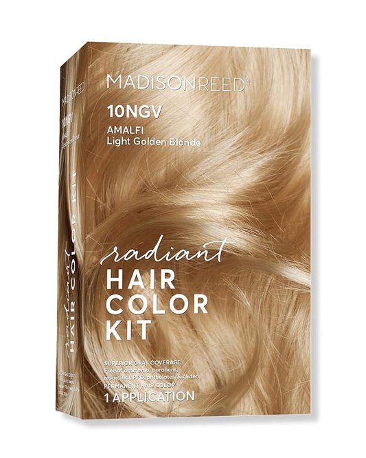 Madison Reed Radiant Hair Color Kit | 10NGV Light Golden Blonde (Amalfi Blonde) for 100% Gray Hair Coverage | Salon Quality Permanent Hair Dye | PPD-Free & Ammonia-Free | (Packaging May Vary) 1 Pack-VivaGrace Women