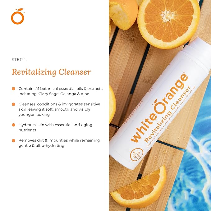 White Orange Full System 3 Step Skincare Routine Premium Anti-Aging Regimen Bundle For Healthy Glowing Skin - Revitalizing Cleanser, Advanced Vitamin C Serum & Universal Tinted Moisturizer with SPF 44-VivaGrace Women