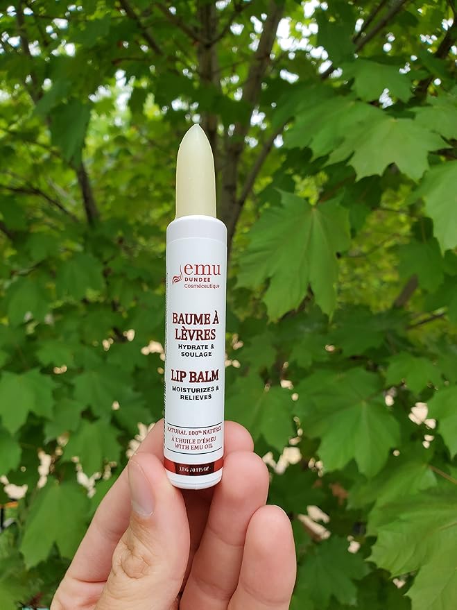 Emu Dundee | 2 Tubes of Natural Lip Balm with Emu Oil, Made in Canada | Relieves, Hydrates and Soothes Dry, Cracked & Chapped Lips | Fragrance Free(2x 3.8g)-VivaGrace Women