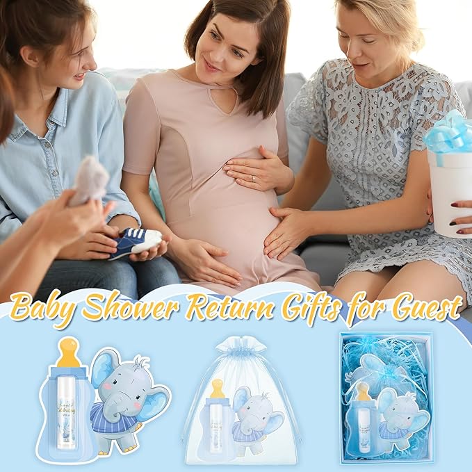 24 Set Baby Shower Lip Balm Bulk Baby Shower Party Favors Baby Shower Gifts for Guests Elephant Themed Decorations Natural Flavored Lip Moisturizer Lip Care Products for Girls Women Kids-VivaGrace Women