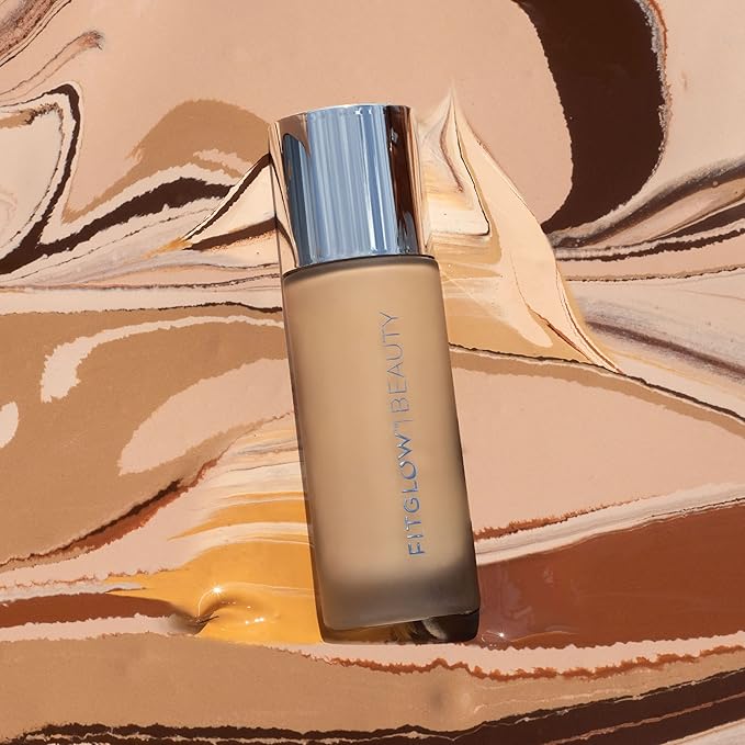 Fitglow Beauty - Natural Foundation+ Photo-Filtering Foundation | Vegan, Woman-Owned Clean Beauty (F4 - Medium Tan, Neutral Undertones)-VivaGrace Women
