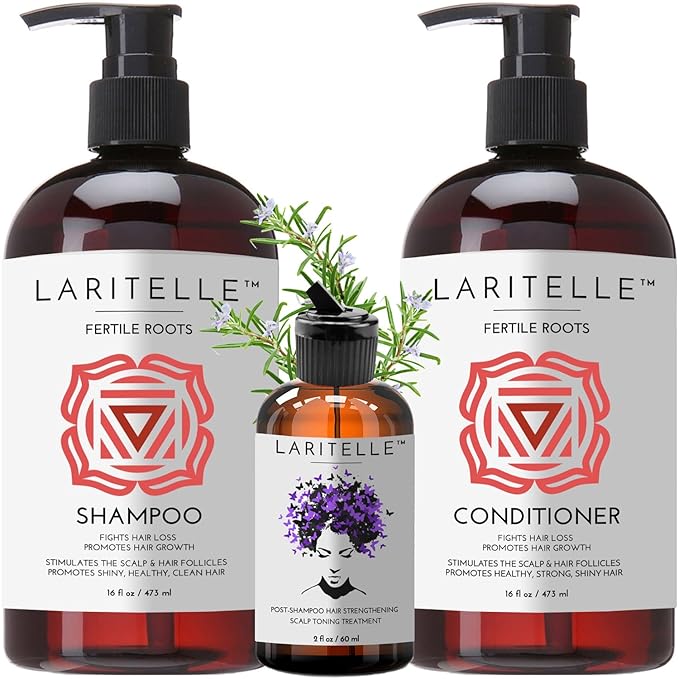 Organic Hair Care Set Fertile Roots | Fortifying, Strengthening & Rejuvenating | Prevents Hair Thinning and Shedding, Promotes New Hair Growth | Ayurvedic Herbs, Lavender, Ginger, Rosemary-VivaGrace Women