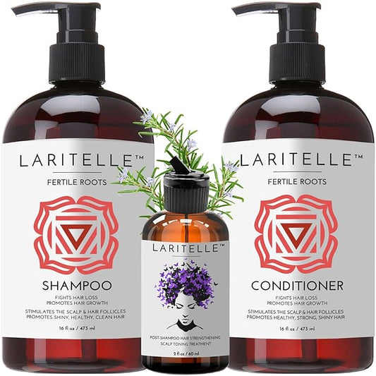 Organic Hair Care Set Fertile Roots | Fortifying, Strengthening & Rejuvenating | Prevents Hair Thinning and Shedding, Promotes New Hair Growth | Ayurvedic Herbs, Lavender, Ginger, Rosemary-VivaGrace Women