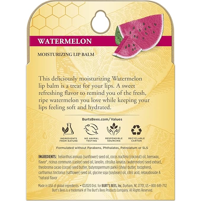 Burt's Bees 100% Natural Origin Moisturizing Lip Balm, Watermelon, 4 Tubes-VivaGrace Women