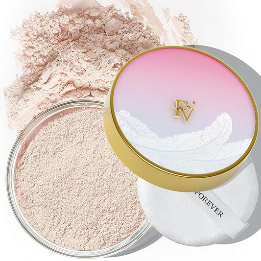 FV Translucent Powder Setting Powder, Oil-control & Long Lasting Loose Face Powder, Waterproof, Lightweight & Blurring Pores Finishing Powder, Talc-free Baking Powder Makeup, Translucent-VivaGrace Women
