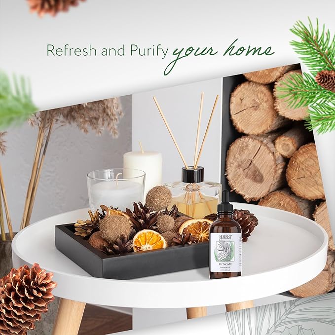 HBNO Fir Needle Essential Oil - Huge 4 oz (120ml) Value Size - Natural Fir Needle Oil - Perfect for Cleaning, Aromatherapy, DIY, Soap and Diffuser-VivaGrace Women
