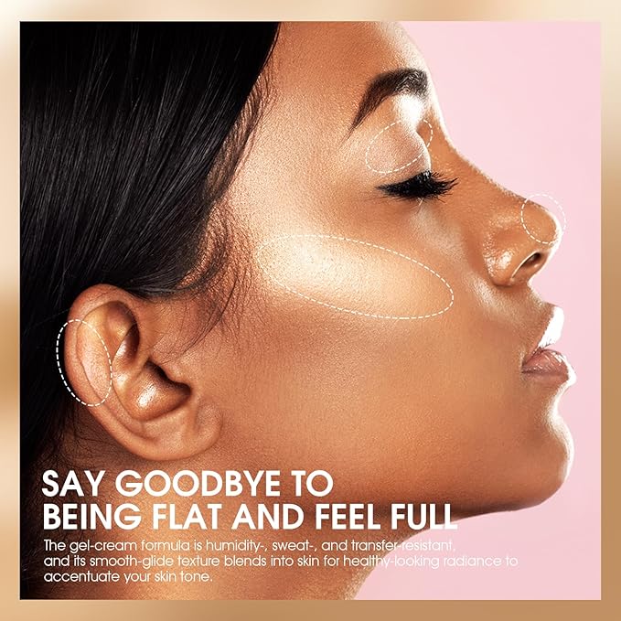 URQT Highly Pigmented Liquid Contour Highlighter - Built-in Sponge Tip Sculpted Complexion Wand Contour Non-Greasy Long Lasting Natural Weightless Buildable Highlighters Contour Contouring Bronzer (#01 ROSE QUARTZ)-VivaGrace Women