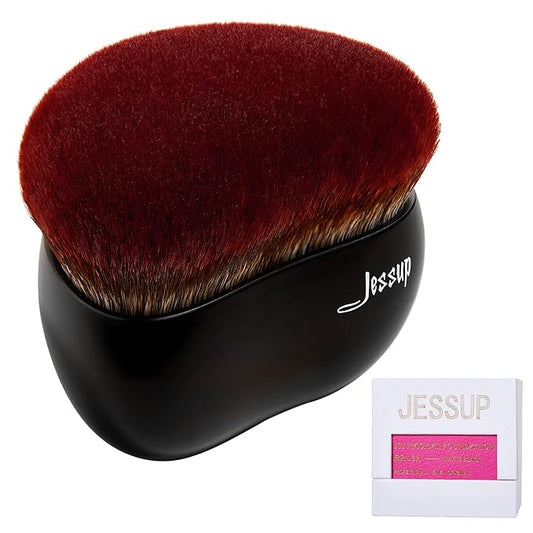 Jessup Foundation Brush Large Kabuki Makeup Brush for Face Body Blending Buffing Stippling Liquid Powder Cream Flawless with Gift Box, Black SF001-VivaGrace Women