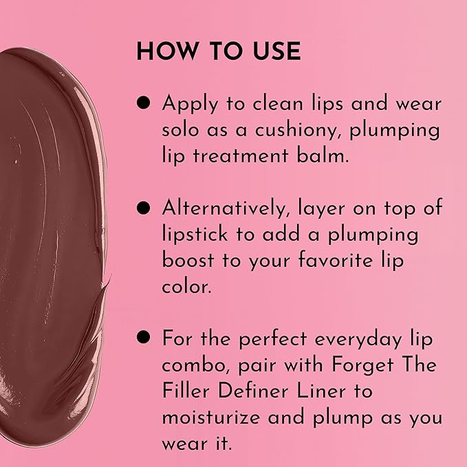 LAWLESS Forget the Filler Lip Plumping Line Smoothing Tinted Balm, Amaretto, Brown, 0.09 Ounce-VivaGrace Women