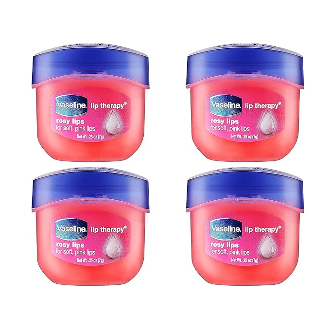 Vaseline Lip Therapy Lip Balm Mini, Rosy Lips | Lip Repair in a Container for Cracked, Dry Lip | Travel Size 0.25 oz (Pack of 4)-VivaGrace Women