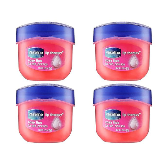 Vaseline Lip Therapy Lip Balm Mini, Rosy Lips | Lip Repair in a Container for Cracked, Dry Lip | Travel Size 0.25 oz (Pack of 4)-VivaGrace Women