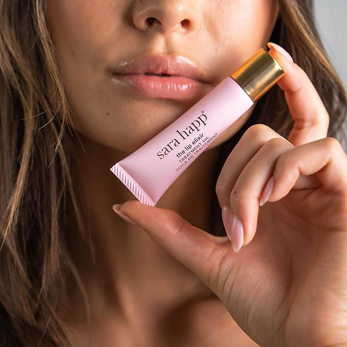 Sara Happ The Lip Elixir: Hydrating Lip Treatment Oil for Lips: Refine Fine Lines & Reduce Signs of Aging, Rejuvenating, Moisturizing with Jojoba Oil & Hyaluronic Acid, 0.45 oz.-VivaGrace Women