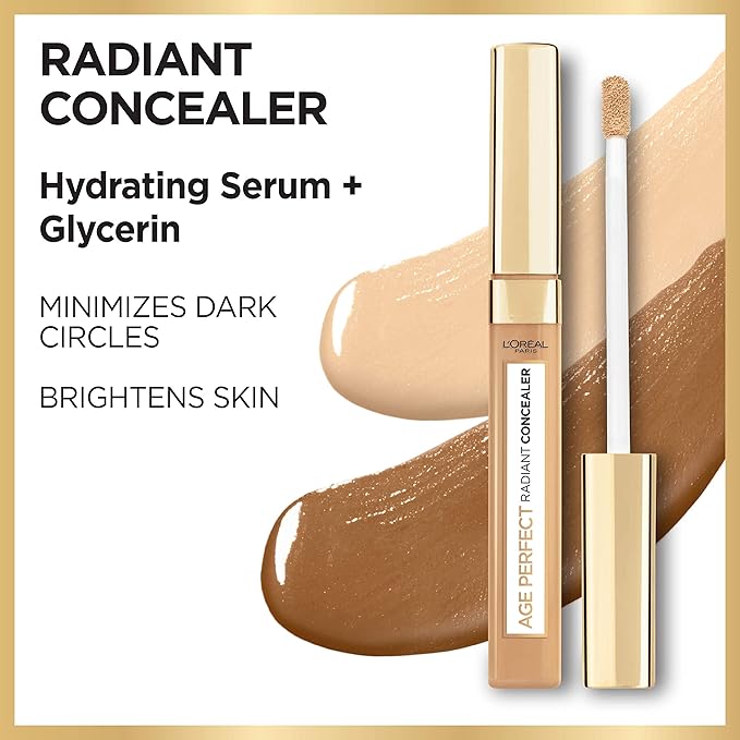 L’Oréal Paris Age Perfect Radiant Concealer with Hydrating Serum and Glycerin, Sienna-VivaGrace Women
