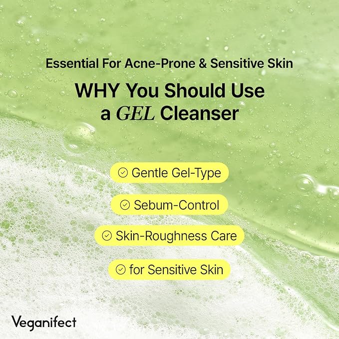 Gel Cleanser, Big Size, Gentle Exfoliation and Face cleanser for Sensitive Skin, Korean Skin Care, Vegan, 6.93 Fl Oz-VivaGrace Women
