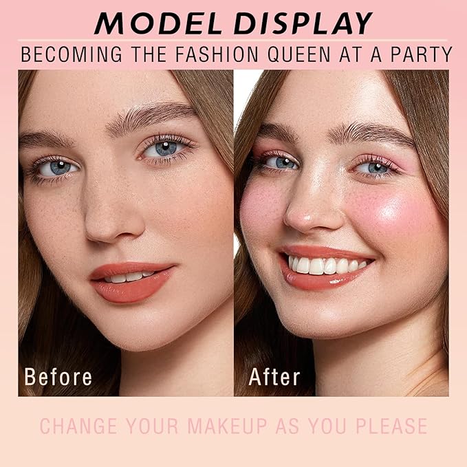 16 Colors Blush Contour Highlighter Makeup Palette, All-in-One Shimmer Silky Matte Mineral Blush Powder Palette, Face Sculpting Bronzer Blusher Illuminator Palette for a Natural Glowing-VivaGrace Women