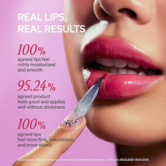 LipLock Jelly Serum for Dry Lips, Long-Lasting, Hydrating, Plumping, Glossy Mask with Rose PDRN, Carrot Collagen, Pillow Peptide, Moisturizing Tinted Lip Balm. (Grape Crush)-VivaGrace Women