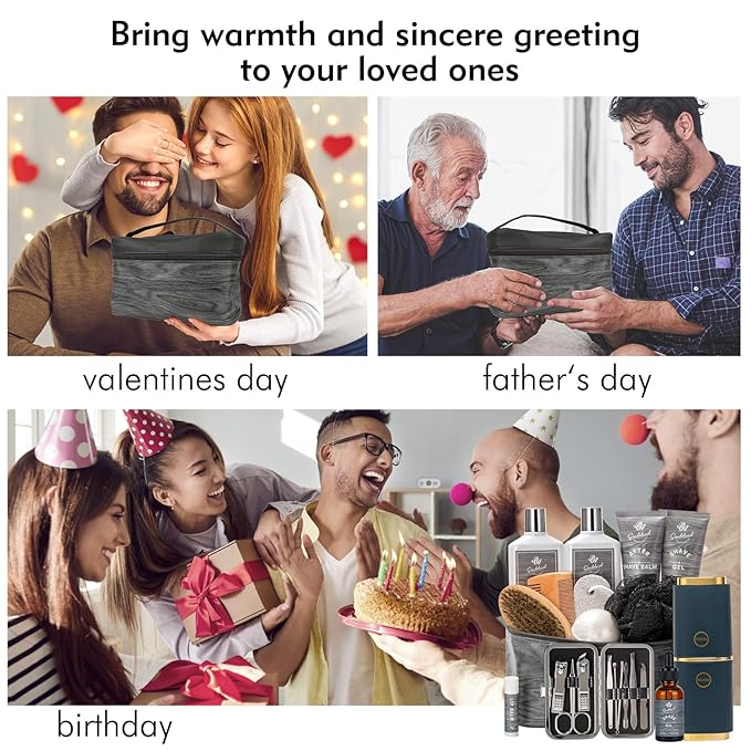 Father's Day Gift, 14 Pieces Grooming Set for Men, Skin Care Set, Beard Kit Spa Set, Bath & Body Care Set, Gifts for Boyfriend, Dad, Anniversary Gifts for Men, Birthday, Christmas, Valentine's Day-VivaGrace Women