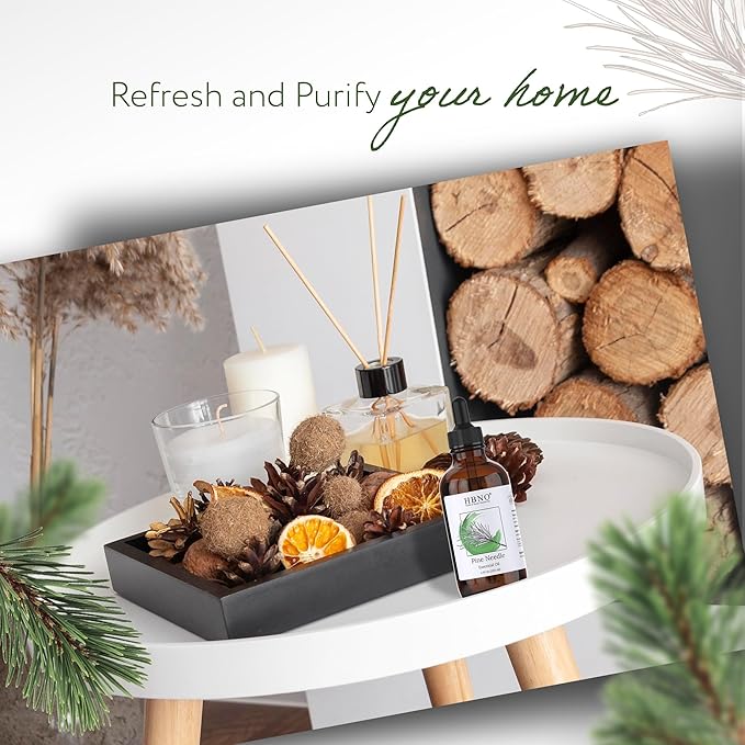 HBNO California Bottled Pine Needle Essential Oil 4 fl oz (120ml) - Natural Pine Needle Oil - Perfect for Cleaning, Aromatherapy, DIY, Soap & Diffuser-VivaGrace Women