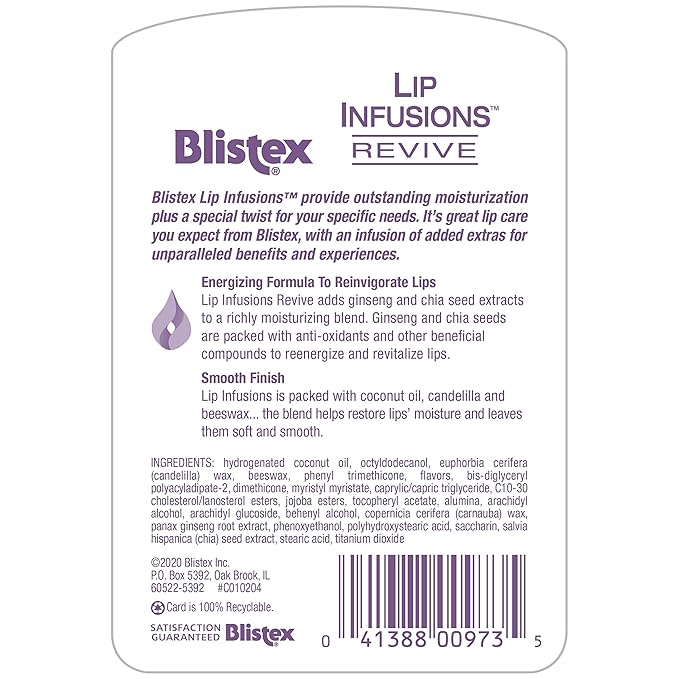 Blistex Lip Infusions Revive Lip Moisturizer 0.13 Ounce-VivaGrace Women