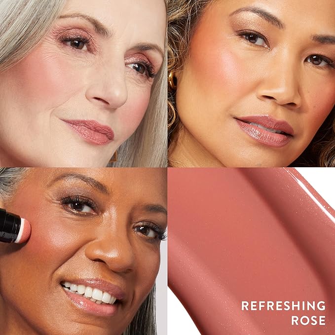 LAURA GELLER NEW YORK Serum Blush Tint, Lightweight Liquid Blush for Cheeks, Weightless Watercolor Sheer Finish, Refreshing Rose-VivaGrace Women