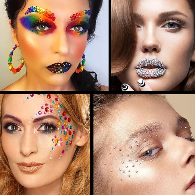 Flat Back Rhinestone Kits Colorful Rhinestones+Crystal AB Gems With Picker Pencil And Tweezer For Home DIY And Professional Nail Art-VivaGrace Women