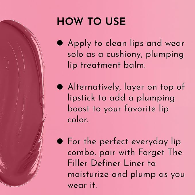 LAWLESS Forget the Filler Lip Plumping Line Smoothing Tinted Balm, Lover, Pink, 0.1 Ounce / 2.9 g-VivaGrace Women