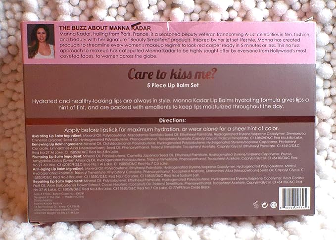 Manna Kadar Care to Kiss me? Lip Balm Set 1.44 fl oz,-VivaGrace Women