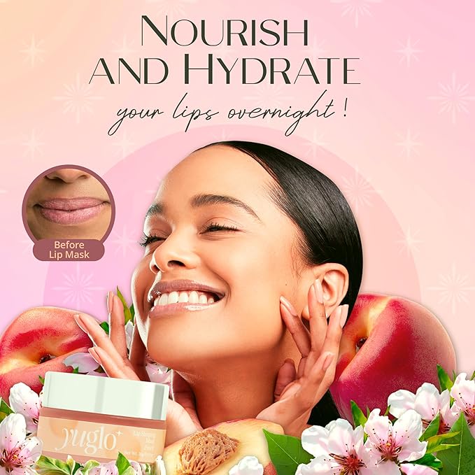 Moisture & Collagen Booster Lip Sleeping Mask - Treatment to Restore, Hydrate & Plump Dry Chapped Lips - Peach-VivaGrace Women