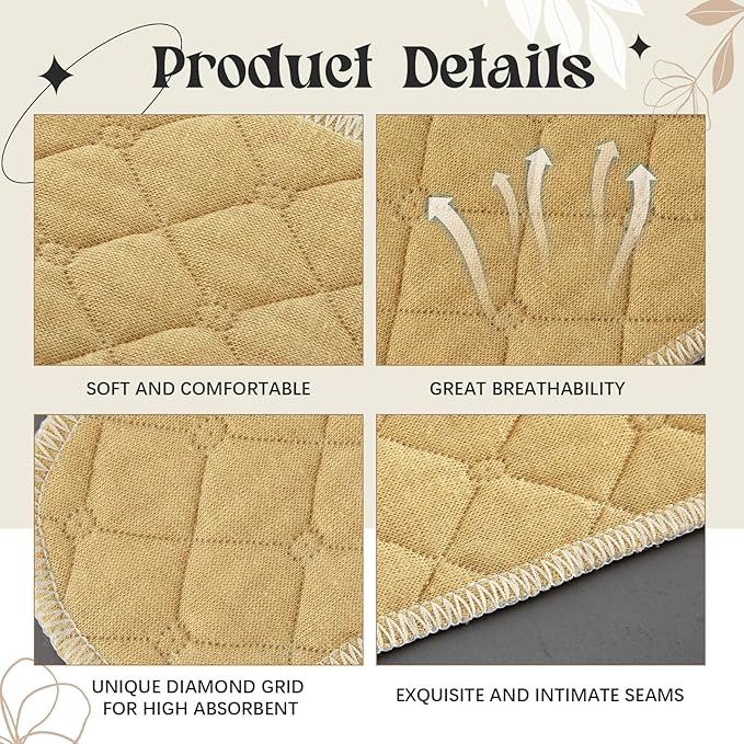 Toulite 10 Pcs Cotton Bra Liners 3 Layer Rectangle Under Bra Pads Sweat Liners for Women Sweating Supplies-VivaGrace Women