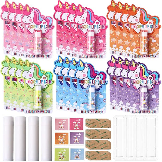 24 Sets Unicorn Party Favors Lip Balms Bulk for Kids Birthday Party Moisturizing Lip Balm for Unicorn Themed Celebration Gifts Lip Care Products for Classroom Rewards Favor Party Supplies-VivaGrace Women