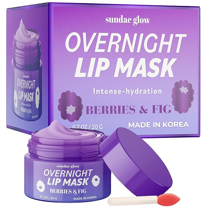 Berries & Fig Lip Mask - Dermatologist Tested, Anti-Aging, Korean Skin Care, Deep Hydration, Overnight Lip Repair - Non- GMO, Vegan, Clean Beauty, 95% Natural, Cruelty-Free - 1 Pack-VivaGrace Women