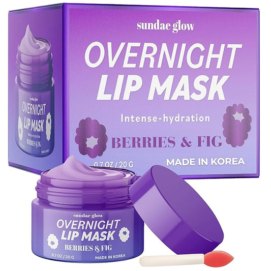 Berries & Fig Lip Mask - Dermatologist Tested, Anti-Aging, Korean Skin Care, Deep Hydration, Overnight Lip Repair - Non- GMO, Vegan, Clean Beauty, 95% Natural, Cruelty-Free - 1 Pack-VivaGrace Women