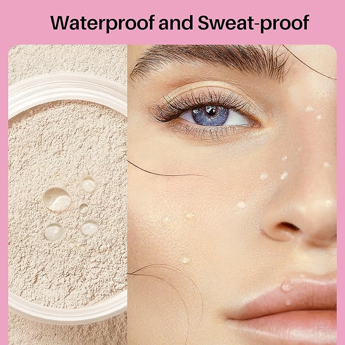 FV Translucent Loose Face Powder, Long Lasting & Lightweight Setting Powder with Matte Finish, Fine Powder for Natural Look, Minimizing Pores and Fine Lines Baking Powder 0.35oz (10g)-VivaGrace Women