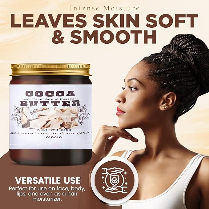 Cocoa Butter for Skin Care, Moisturizing and Nourishing, 1 Ounce (Pack of 1)-VivaGrace Women