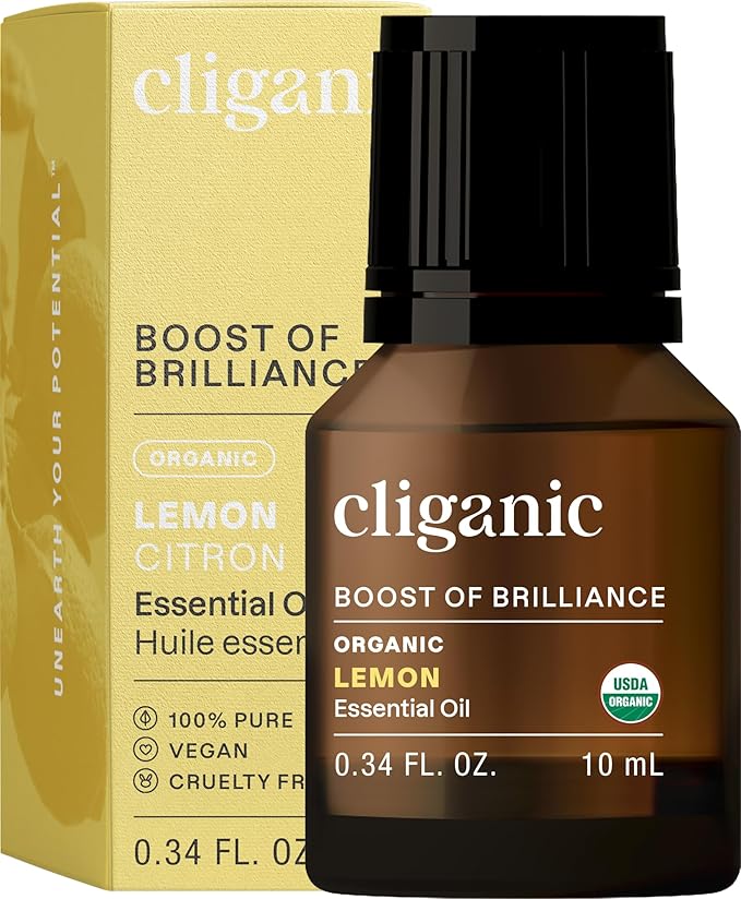 Cliganic USDA Organic Lemon Essential Oil, 100% Pure & Natural | Undiluted, for Aromatherapy, Household Cleaning | Non-GMO Verified (Packaging May Vary)-VivaGrace Women