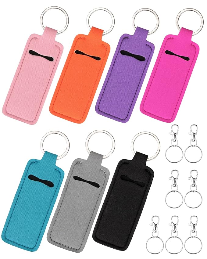 Chapstick Holder Lip Balm Sleeve Pouch Chapstick Holder With Clip Lipstick Lip Gloss Holder Stocking Stuffers Gift for Women (7pcs)-VivaGrace Women