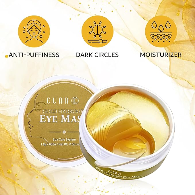 32 Pairs 24K Gold Under Eye Patches - Dark Circle & Puffy Eye Treatment - Anti-Aging Hydrogel for Wrinkle Reduction & Skin Rejuvenation - Reduces Wrinkles & Freshens Skin-VivaGrace Women