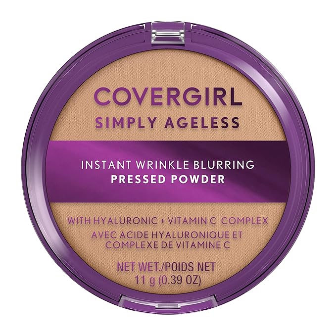 Covergirl + Olay Simply Ageless 3-in-1 Liquid Foundation, Creamy Natural & Simply Ageless Instant Wrinkle Blurring Pressed Powder, Buff Beige, 0.39 Oz.-VivaGrace Women
