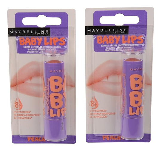 Maybelline Baby Lips Moisturizing Lip Balm SPF 20, Peach Kiss 0.15 oz (Pack of 2)-VivaGrace Women