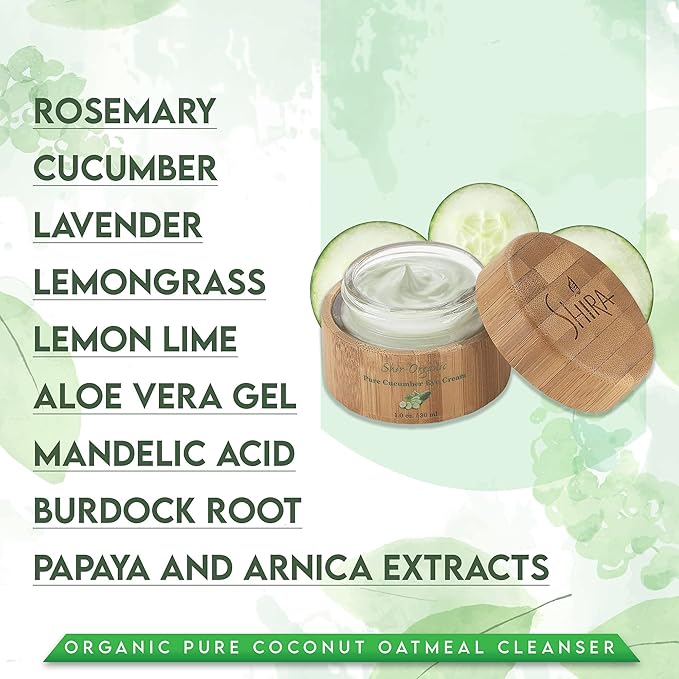 Shir-Organic Pure Cucumber Eye Cream For Dark Circles Eye Puffiness Wrinkles Instant Hydration Anti Aging Eye Cream for All Skin Type (15 ML)-VivaGrace Women