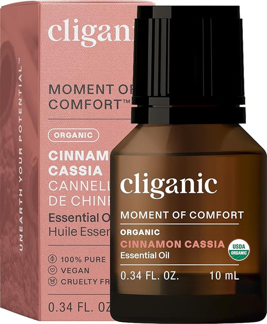 Cliganic Organic Cinnamon Cassia Essential Oil, 100% Pure Natural Undiluted, for Aromatherapy | Non-GMO Verified (Packaging May Vary)-VivaGrace Women