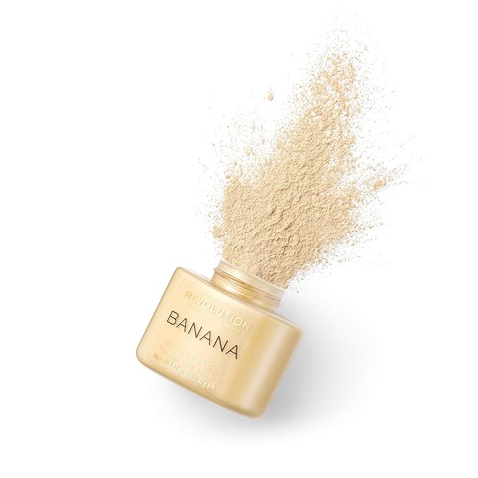 Revolution Beauty, Loose Baking Powder, Makeup Setting Powder, Long Lasting Coverage, Mattifies & Reduces Shine, Banana, 1.13 Oz-VivaGrace Women